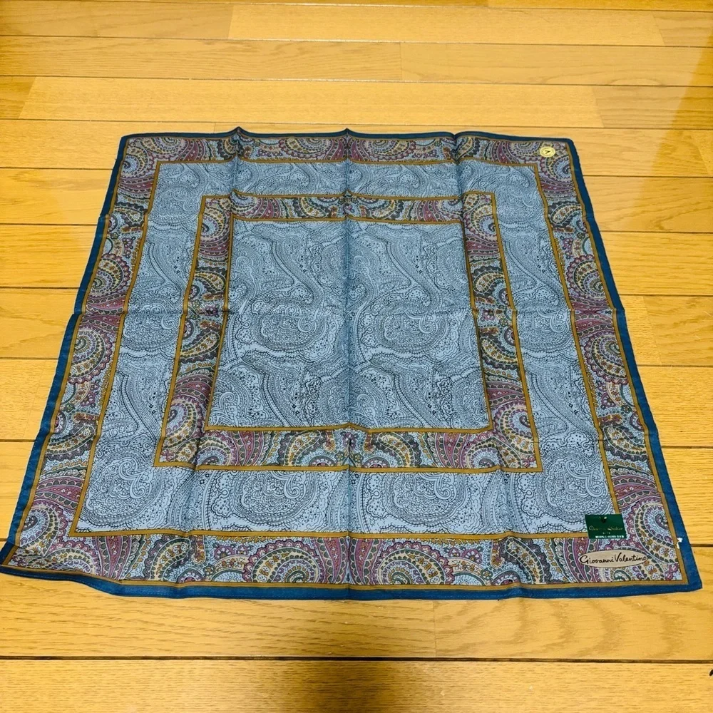 Giovanni Valentino Paisley Patterned Cotton Handkerchief/Bandana Scarf 47cm